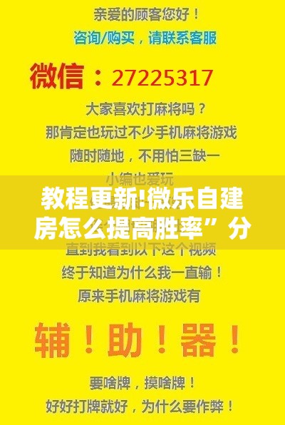 教程更新!微乐自建房怎么提高胜率	”分享装挂详细步骤