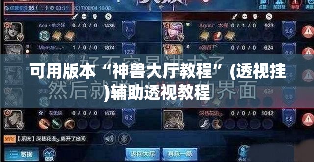 可用版本“神兽大厅教程	”(透视挂)辅助透视教程