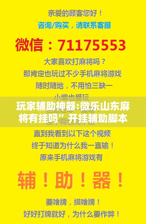 玩家辅助神器:微乐山东麻将有挂吗”开挂辅助脚本+详细开挂安装教程