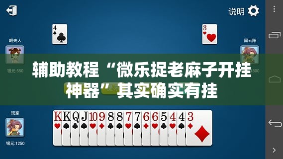 辅助教程“微乐捉老麻子开挂神器”其实确实有挂
