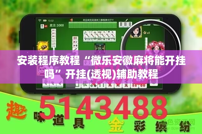 安装程序教程“微乐安徽麻将能开挂吗	”开挂(透视)辅助教程