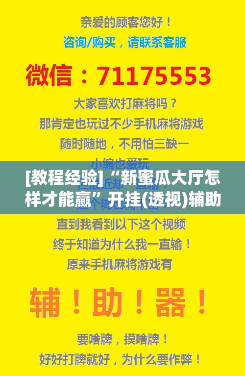 [教程经验]“新蜜瓜大厅怎样才能赢”开挂(透视)辅助教程