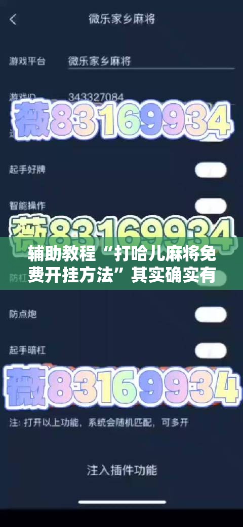 辅助教程“打哈儿麻将免费开挂方法”其实确实有挂