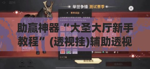 助赢神器“大圣大厅新手教程	”(透视挂)辅助透视教程