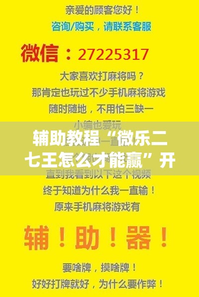 辅助教程“微乐二七王怎么才能赢”开挂(透视)辅助神器