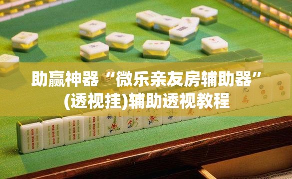 助赢神器“微乐亲友房辅助器”(透视挂)辅助透视教程