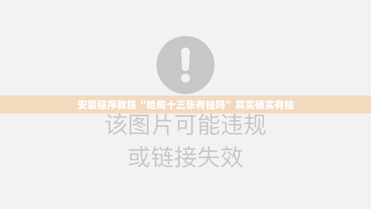 安装程序教程“哈局十三张有挂吗”其实确实有挂
