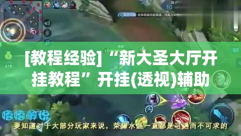 [教程经验]“新大圣大厅开挂教程	”开挂(透视)辅助教程