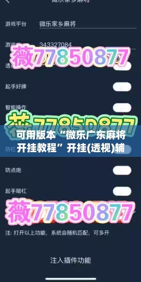 可用版本“微乐广东麻将开挂教程”开挂(透视)辅助神器