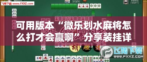 可用版本“微乐划水麻将怎么打才会赢啊	”分享装挂详细步骤