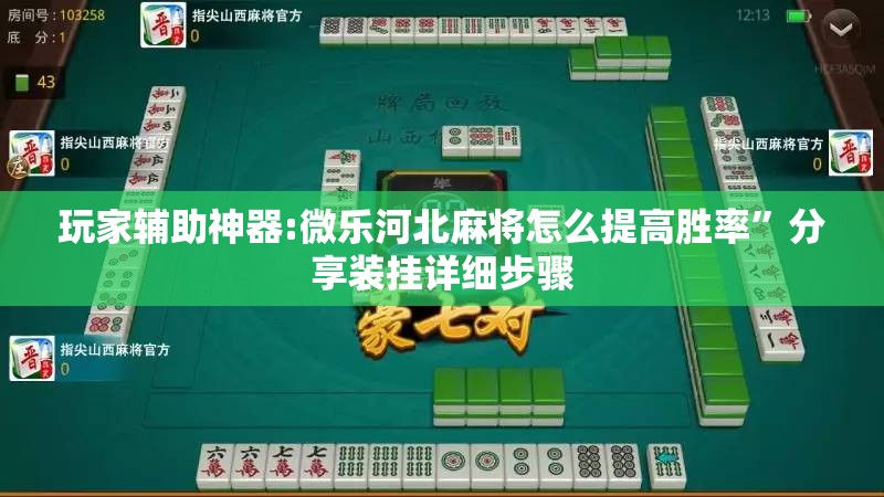 玩家辅助神器:微乐河北麻将怎么提高胜率”分享装挂详细步骤