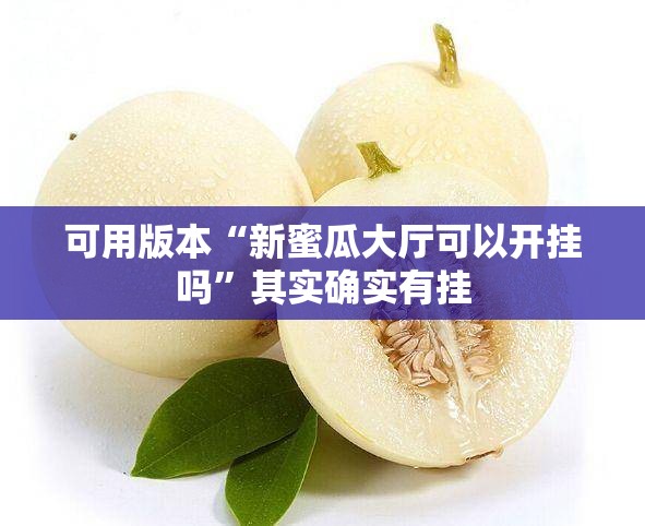 可用版本“新蜜瓜大厅可以开挂吗”其实确实有挂