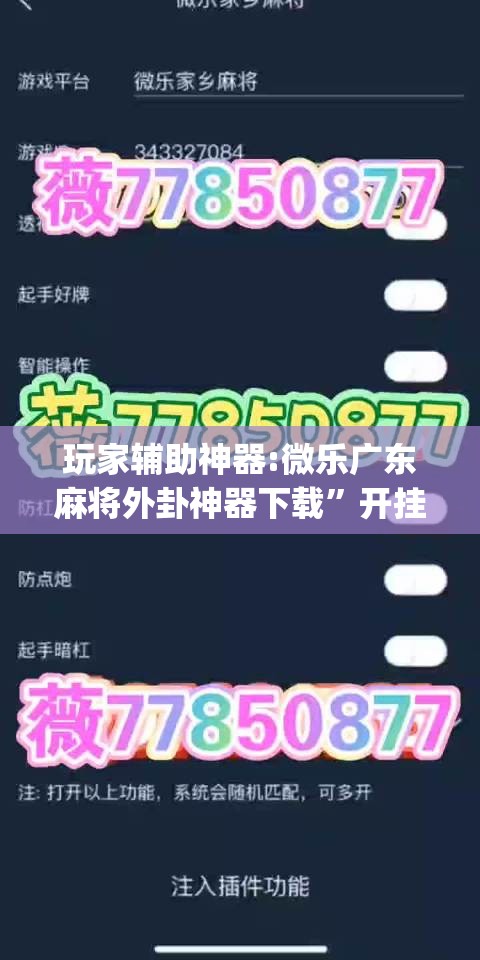 玩家辅助神器:微乐广东麻将外卦神器下载”开挂(透视)辅助神器