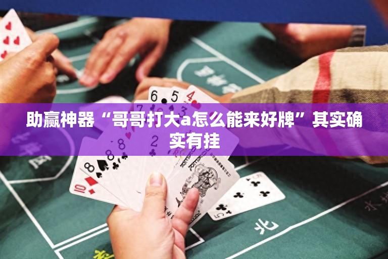 助赢神器“哥哥打大a怎么能来好牌”其实确实有挂
