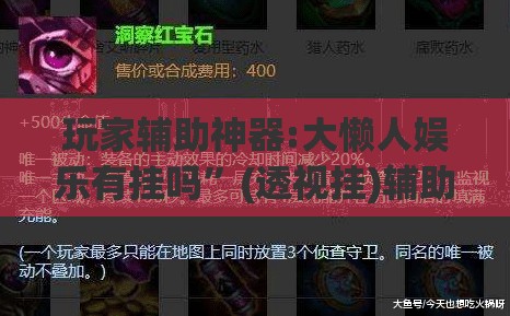 玩家辅助神器:大懒人娱乐有挂吗”(透视挂)辅助透视教程