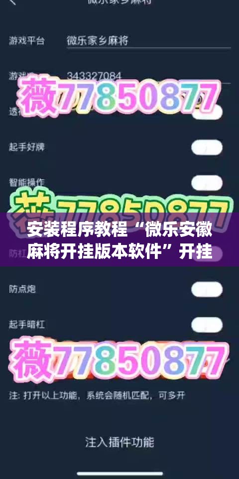 安装程序教程“微乐安徽麻将开挂版本软件”开挂(透视)辅助神器