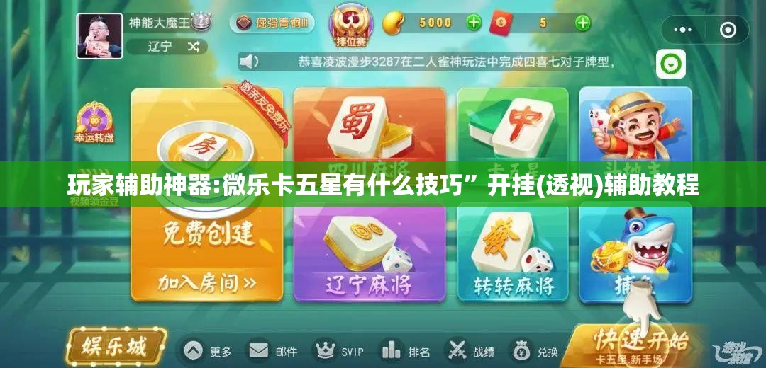 玩家辅助神器:微乐卡五星有什么技巧”开挂(透视)辅助教程