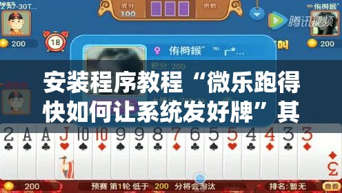安装程序教程“微乐跑得快如何让系统发好牌”其实确实有挂
