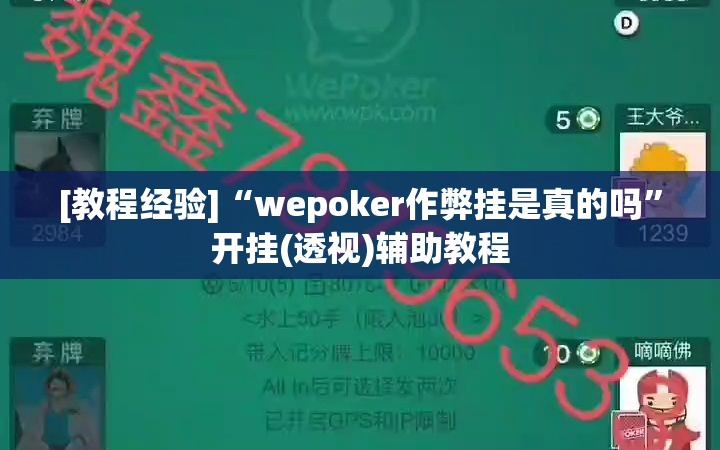 [教程经验]“wepoker作弊挂是真的吗	”开挂(透视)辅助教程