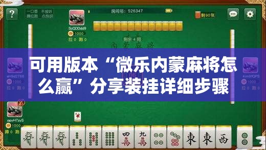 可用版本“微乐内蒙麻将怎么赢”分享装挂详细步骤