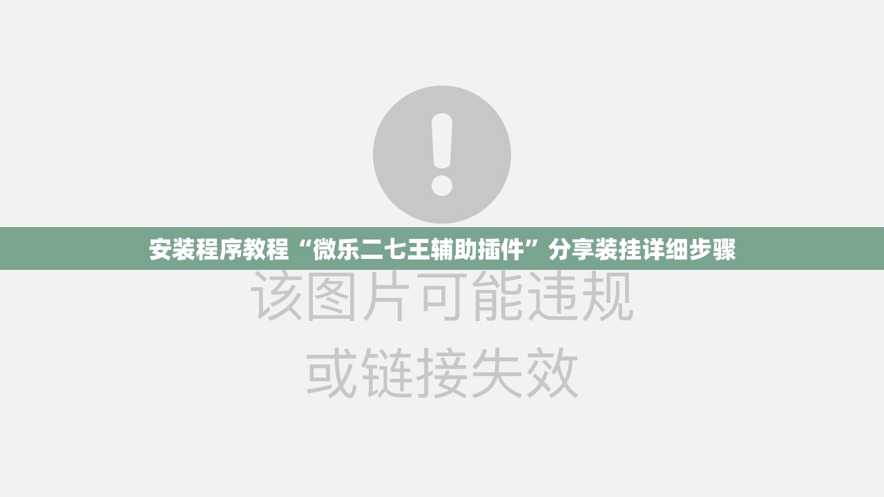 安装程序教程“微乐二七王辅助插件”分享装挂详细步骤