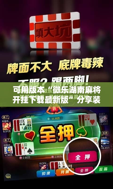可用版本“微乐湖南麻将开挂下载最新版”分享装挂详细步骤