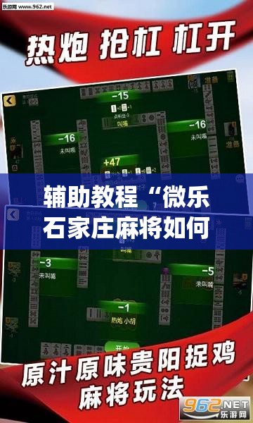 辅助教程“微乐石家庄麻将如何开挂”(透视挂)辅助透视教程