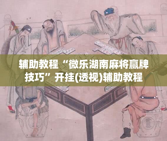 辅助教程“微乐湖南麻将赢牌技巧”开挂(透视)辅助教程